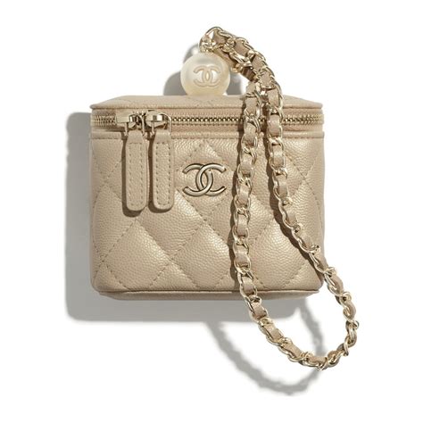 chanel small vanity with chain white